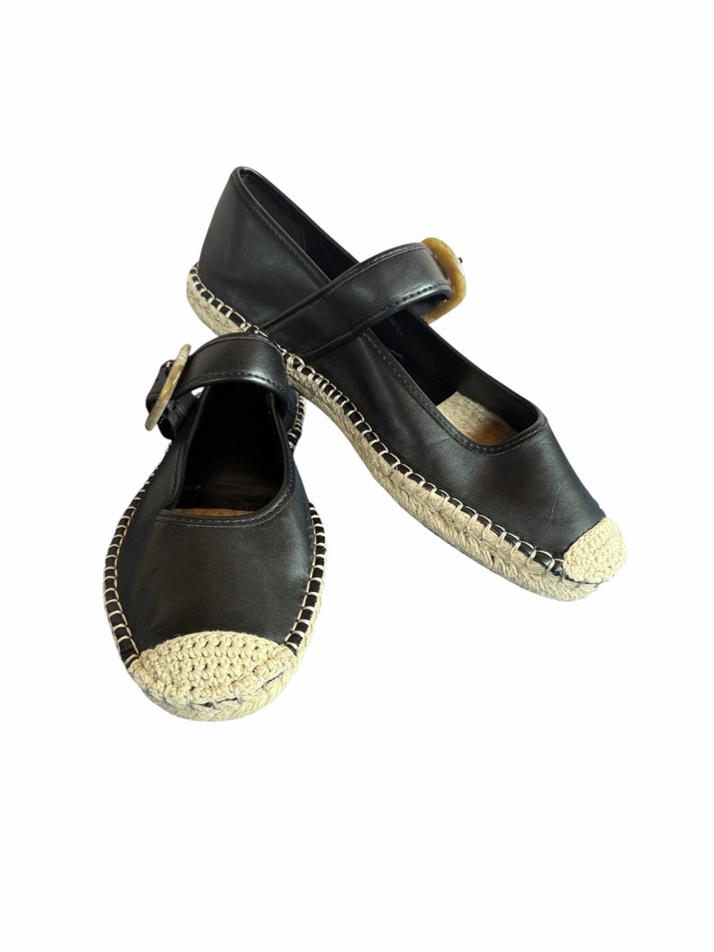 NEW* Frye & Co. Black Jatani Espadrille Mary Jane Flats Sz 9.5M